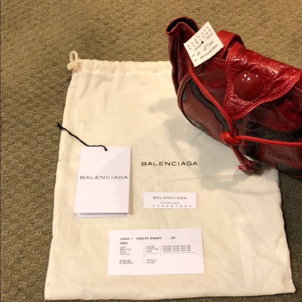 Balenciaga NWT- red leather and snakeskin purse - Picture 5 of 5